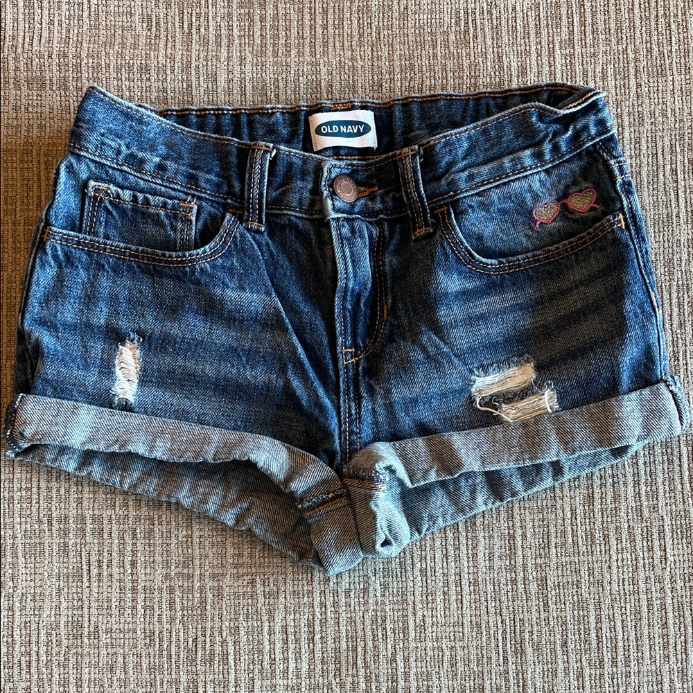 Old Navy Girls Distressed Blue Jean Shorts